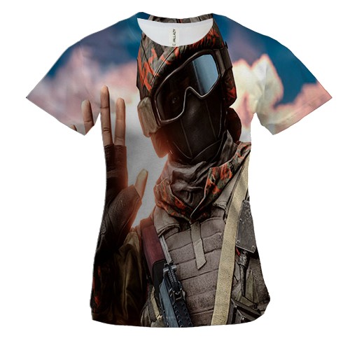 Женская 3D футболка с солдатом (Battlefield)