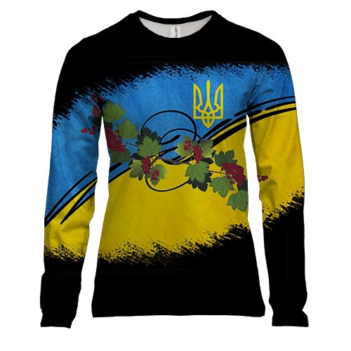 Женский 3D лонгслив с Украинской символикой