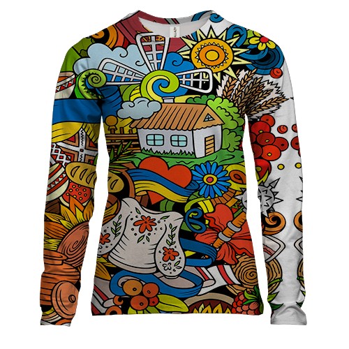 Женский 3D лонгслив Украинские традиции