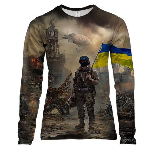 Женский 3D лонгслив с украинским воином