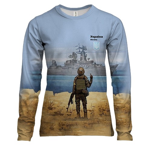 Женский 3D лонгслив Русский корабль...
