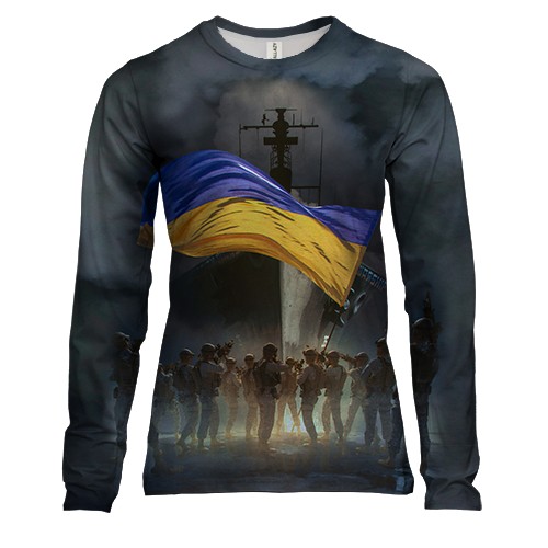 Жіночий 3D лонгслів Російський військовий корабель...