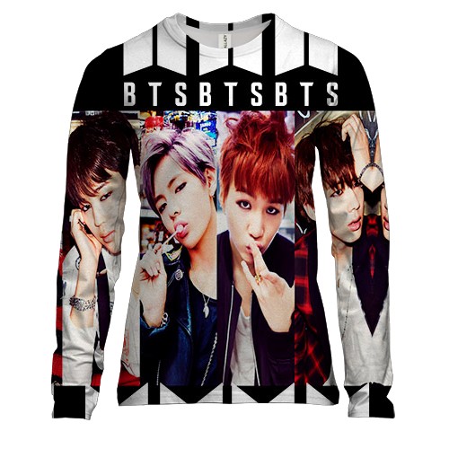 Женский 3D лонгслив с группой БТС (BTS) K-POP