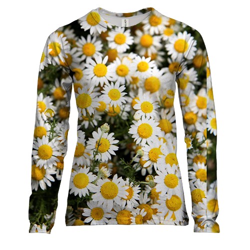 Женский 3D лонгслив Ромашка pattern 2