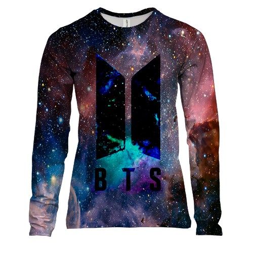 Женский 3D лонгслив BTS
