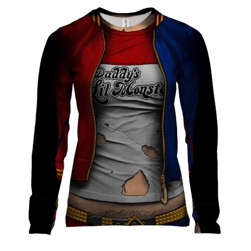 Женский 3D лонгслив "Костюм Харли Квинн"