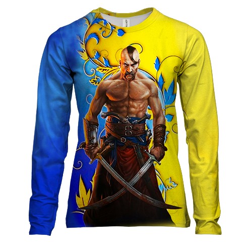 Женский 3D лонгслив Казак с мечами