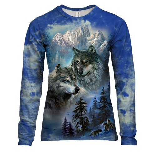 Жіночий 3D лонгслів "Вовки"