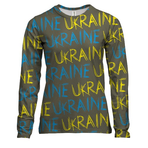 Жіночий 3D лонгслів Ukraine (напис)