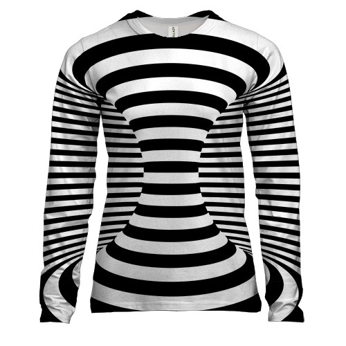Женский 3D лонгслив абстракция "Зебра"