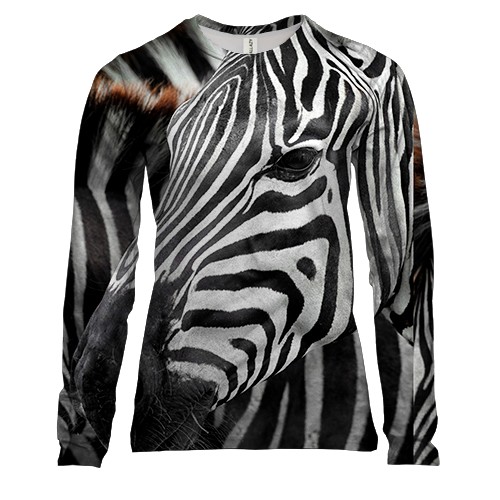 Женский 3D лонгслив Зебры