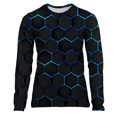 Женский 3D лонгслив Неоновая Броня