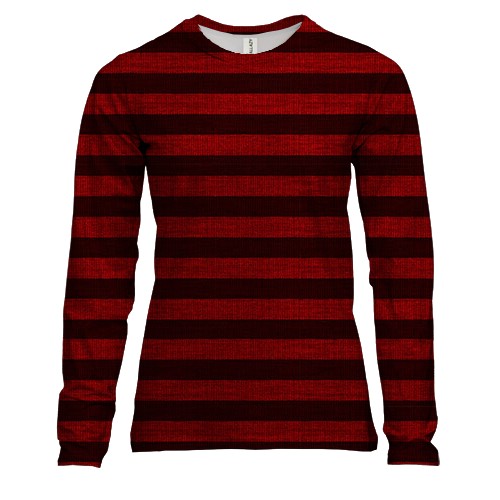 Женский 3D лонгслив с красными полосами