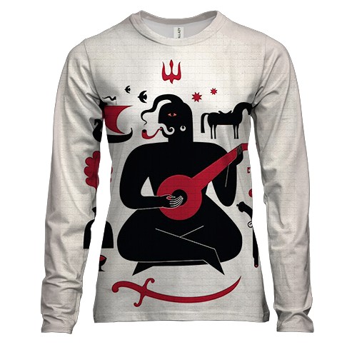 Женский 3D лонгслив с казаком Мамаем