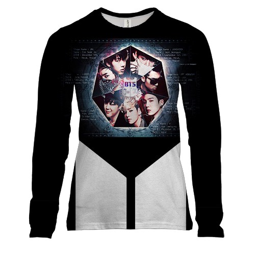 Жіночий 3D лонгслів з гуртом БТС (BTS) K-POP ARMY (2)
