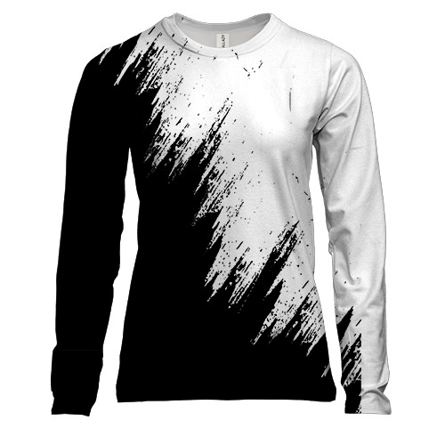 Жіночий 3D лонгслів з чорно-білою фарбою