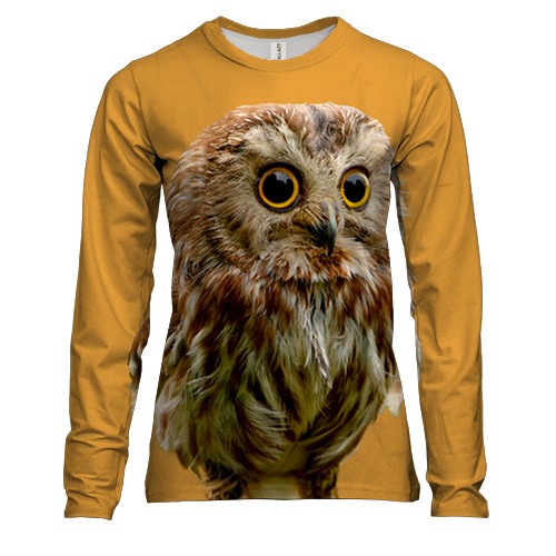 Женский 3D лонгслив с совой