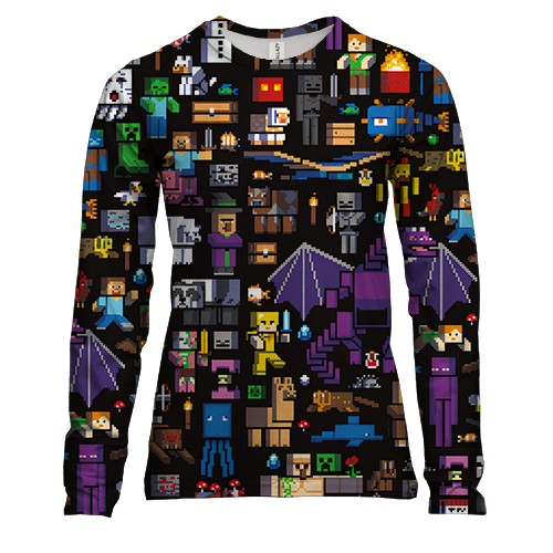 Жіночий 3D лонгслів Minecraft (фігурки)