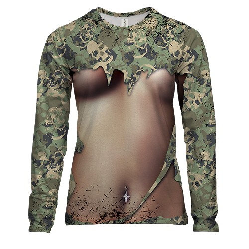 Женский 3D лонгслив с женским торсом