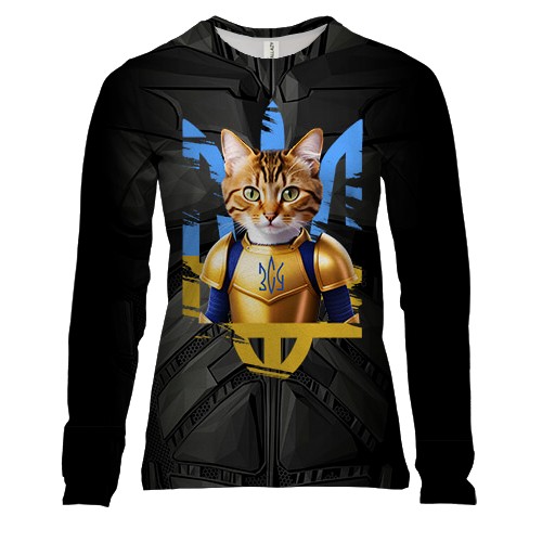 Женский 3D лонгслив Котик ВСУ