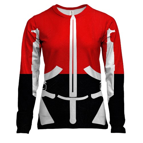 Женский 3D лонгслив с Правым сектором и гербом