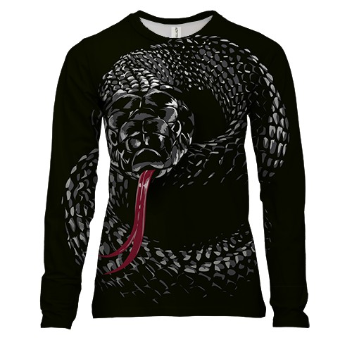 Жіночий 3D лонгслів з шиплячої коброю