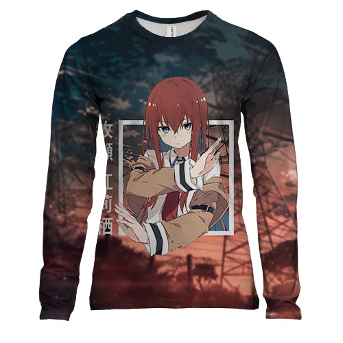 Жіночий 3D лонгслів Kurisu Makise - Steins;Gate