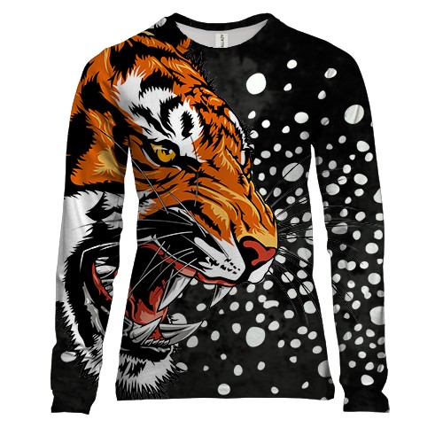Женский 3D лонгслив Амурский тигр АРТ