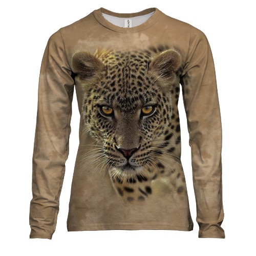 Жіночий 3D лонгслів з леопардом (3)