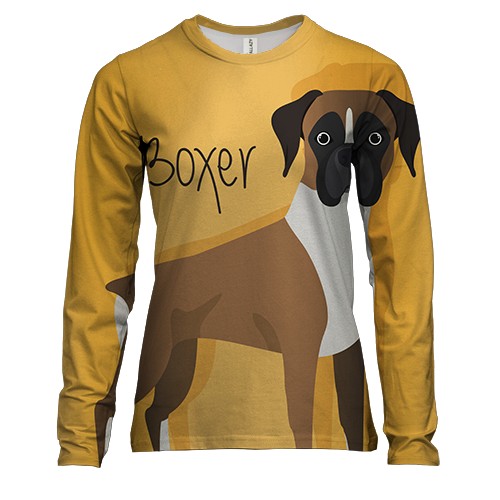 Жіночий 3D лонгслів Boxer dog