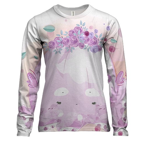 Жіночий 3D лонгслів з восьминогом в квітах