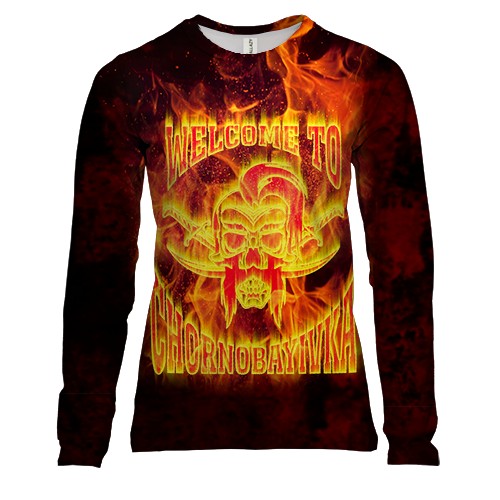 Жіночий 3D лонгслів Welcome to Chornobaivka