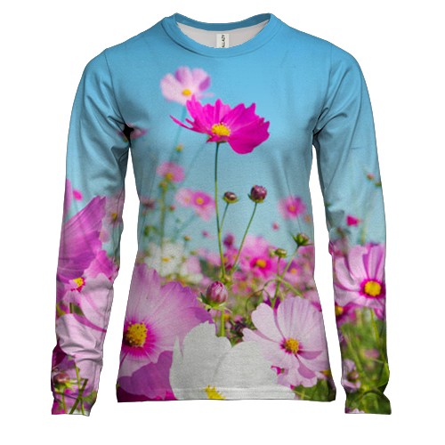 Женский 3D лонгслив с полевыми цветами
