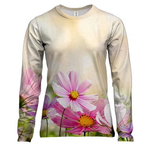 Жіночий 3D лонгслів з польовими квітами (2)