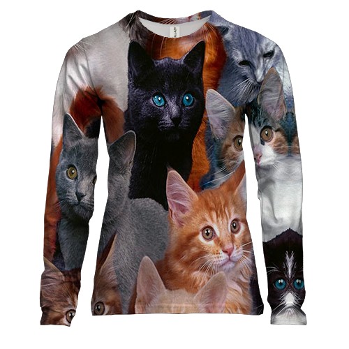 Женский 3D лонгслив с котами