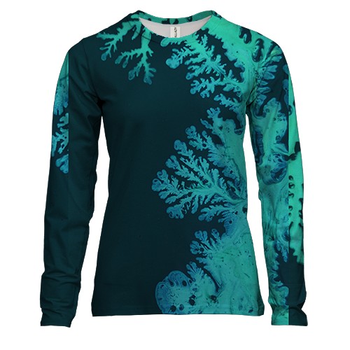 Женский 3D лонгслив Абстракция разводы краски. 19