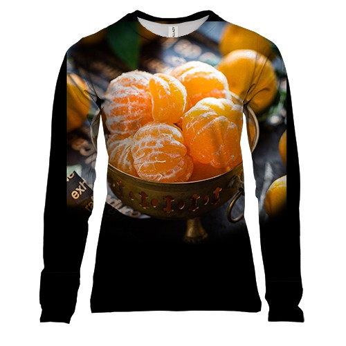 Женский 3D лонгслив с мандаринами