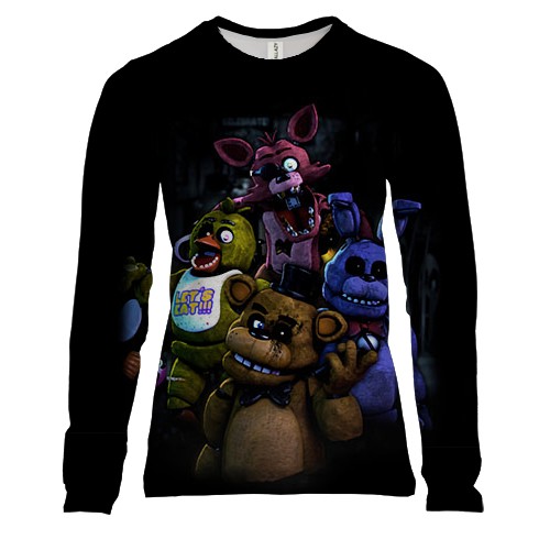 Женский 3D лонгслив Аниматроники - FNaF