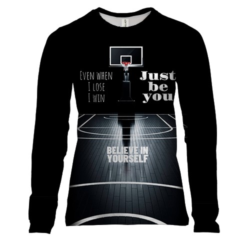 Жіночий 3D лонгслів Баскетбол - вір в себе