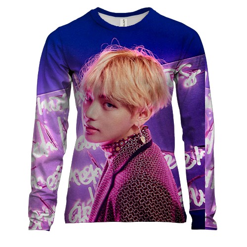 Женский 3D лонгслив с группой БТС (BTS K-POP) ARMY