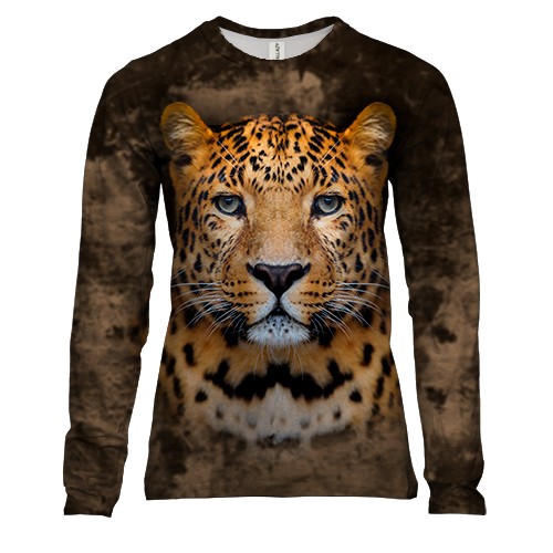 Женский 3D лонгслив "Леопард"