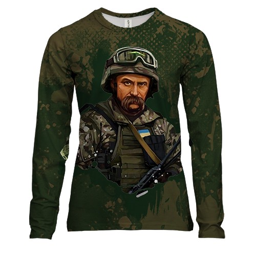 Женский 3D лонгслив со стилизованным Тарасом Шевченко