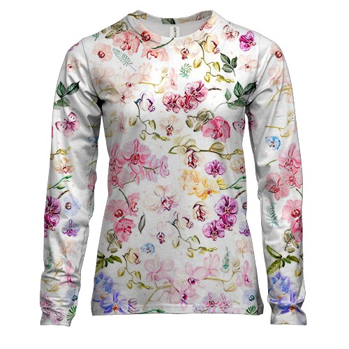 Жіночий 3D лонгслів з намальованими квітами