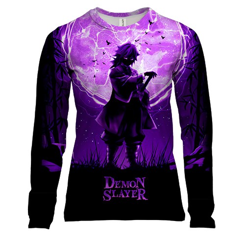 Женский 3D лонгслив Гию Томиока - Клинок, рассекающий демонов