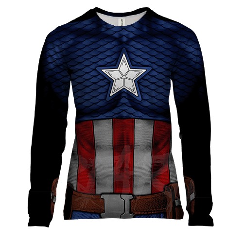 Жіночий 3D лонгслів "Костюм Капітан Америка"