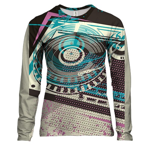 Женский 3D лонгслив с ретро винилом