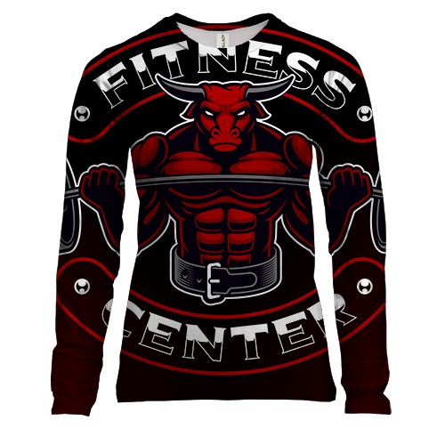 Женский 3D лонгслив Bull Fitness Center
