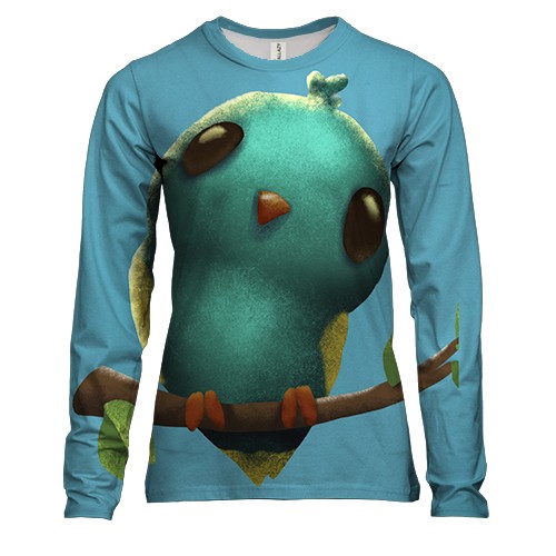 Женский 3D лонгслив Blue bird