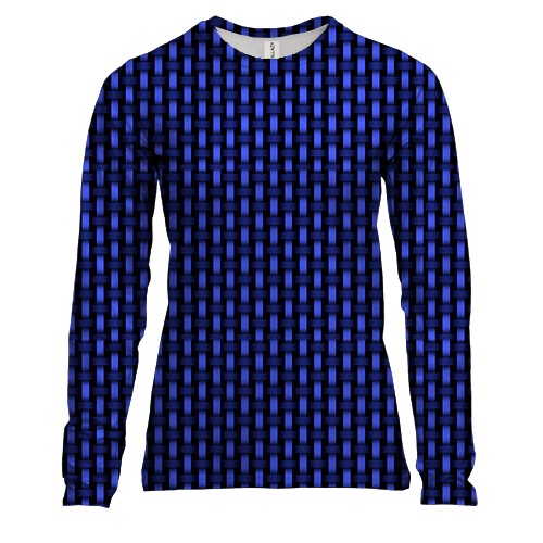 Женский 3D лонгслив с синим узором