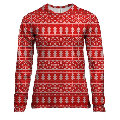 Жіночий 3D лонгслів з новорічною текстурою